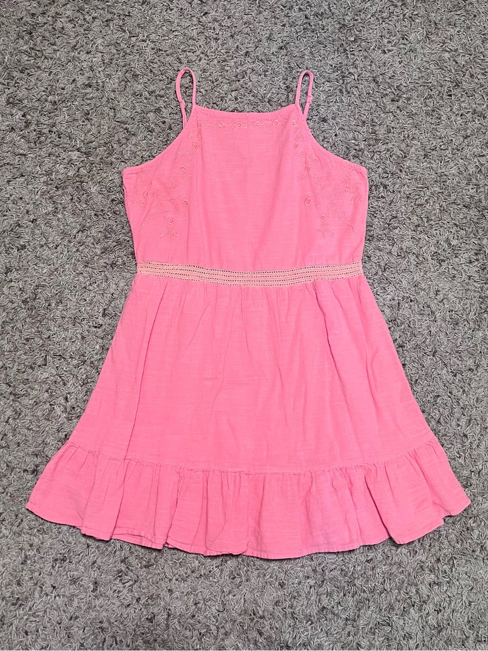 Cotton On Pink Spaghetti-Strap Eyelet Waist Sundress